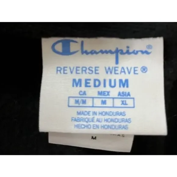 Champion Black Reverse Weave‎ Hyperfly BJJ Full Zip Men's Hoodie Size Medium